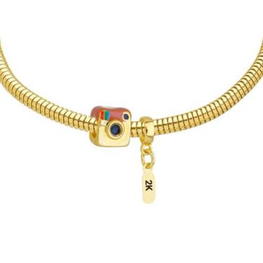 Imagem de Pulseira Instagram 2K Berloque Banhado a Ouro 18k - Work Semijoias