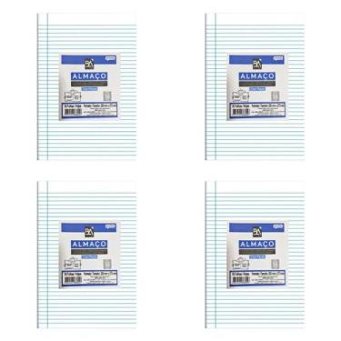 Imagem de Papel almaço 56g 200x275mm com 16 folhas kit com 4 unidades - Jandaia
