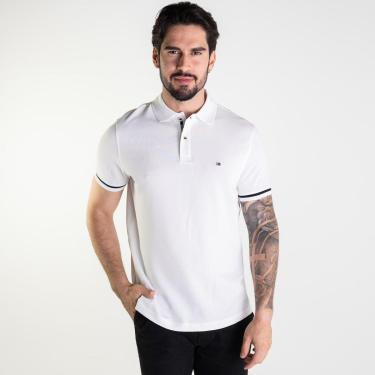 Imagem de Camisa Polo Tommy Hilfiger Placket Detail Regular Fit Branca-Masculino