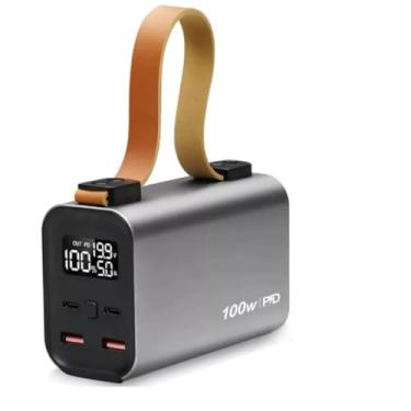 Imagem de Carregador Power Bank Portátil Turbo 30000mAh,100W, Com Display digital e Lanterna, Compatível com Notebook, Celular, Tablet e Caixa de Som. (CINZA)