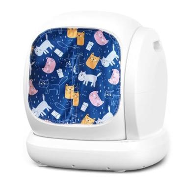 Imagem de Cortina para caixa de areia para gatos autolimpante, reduz o salto da areia do gato, impede os odores da caixa de areia autolimpante (rosa)