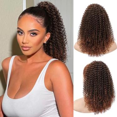 Imagem de FREEMEIGE Extensão de rabo de cavalo com cordão de rabo de cavalo afro crespo extensão de cabelo para mulher rabo de cavalo extensões de cabelo sintético afro crespo cacheado rabo de cavalo