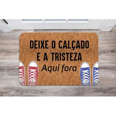 Imagem de Capacho Decorativo com Frases de Boas-Vindas 40x60cm | Tapete de Entrada Lavável, Antiderrapante – Ideal para Casa, Apartamento ou Varanda