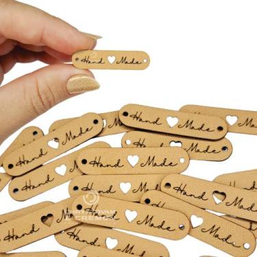 Imagem de Etiquetas Hand Made Retangular 4x1 Cm - 50 Und - CHCR Criações Laser