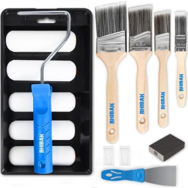 Imagem de Kit de rolos de pintura Rhibak com pincéis e espuma de 10 cm para pint