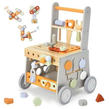 Imagem de Labebe Wooden Baby Walker, Baby Push Walker, brinquedo de ferramentas 