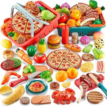Imagem de Conjunto de comida Play Comirth Kitchen 80 unidades com 2 cestas de pi