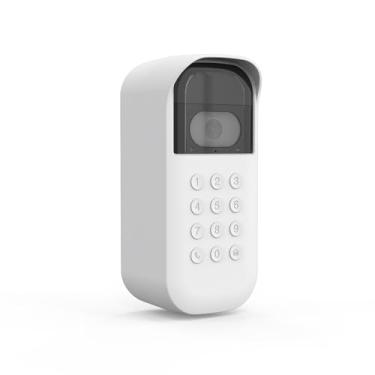 Imagem de HOLACA Película protetora de silicone para teclado de vídeo myQ Smart Garage Door com câmera grande angular, capa protetora antiarranhões para proteção total (branco, esquerdo)