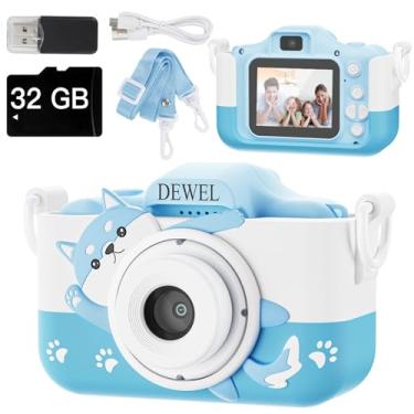 Imagem de DEWEL Câmera Infantil, De Vídeo Digital Selfie Hd 1080P Para Bebês, Mini Filmadora Com Cartão Sd 32 Gb, Presente Natal Ideal Crianças 3 A 9 Anos (Azul)…