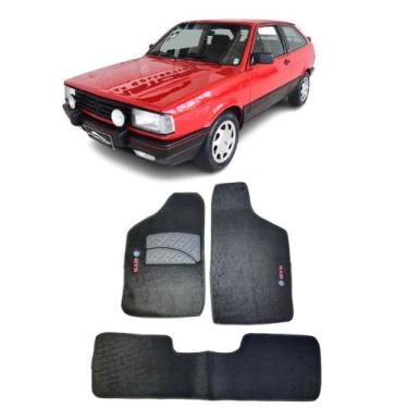 Imagem de Jogo Tapete Carpete Volkswagen Gol GTS 1987 A 1990 Com Logo Bordado Pr