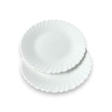 Imagem de 02 Pratos Rasos Sobremesa Vidro Opalino Branco 19cm Versus - HAUSKRAFT