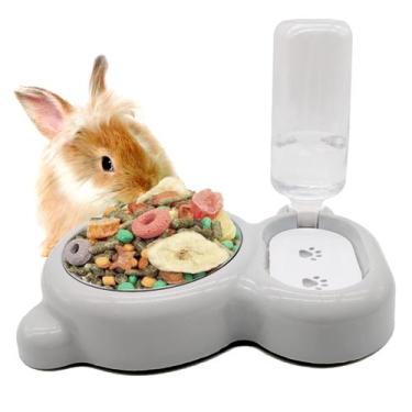 Imagem de Conjunto de dispensador de água para alimentos Pet Double Dishes Tfwad