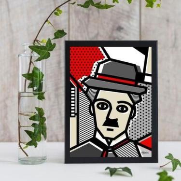 Imagem de Quadro Charlie Chaplin Pop Art 45x34cm - Com Vidro - Quadros On-Line