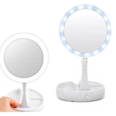 Imagem de Espelho Dupla Face Led Articulado Dobrável Perfeito - Iluminado