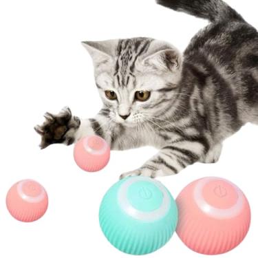 Imagem de Bolinha Interativa Rosa Para Gatos | Brinquedo Inteligente com Movimento Automático e Luz LED | Recarregável USB | Silicone Resistente e Silenciosa