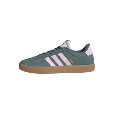 Imagem de adidas VL Court 3.0 feminino, Azul-petróleo/rosa claro/dourado metálico, 37 BR