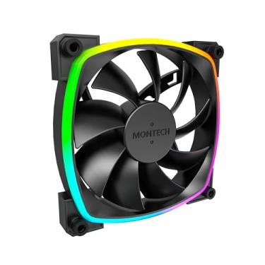 Imagem de Montech Ventilador AX 120 ARGB – 1600PWM, durabilidade de alta qualidade, desempenho silencioso e design ARGB impressionante (120 mm, preto)