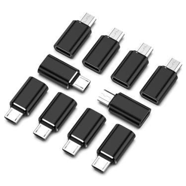 Imagem de Pacote com 10 adaptadores micro USB para USB C OTG, conector de conversão tipo C fêmea para micro USBC macho compatível com Nexus 5 6 Samsung Galaxy S7 S7 Edge e dispositivos MICR-USB