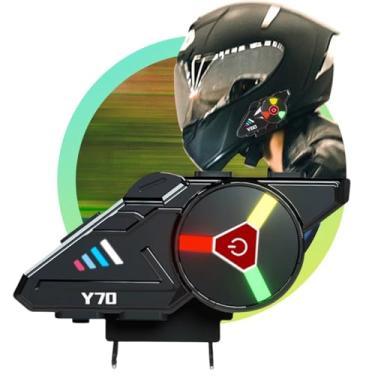 Imagem de Fone Intercomunicador Fone De Capacete Moto Rgb Bluetooth Resistente a Agua Headset Rgb Sem Fio Preto Tippi