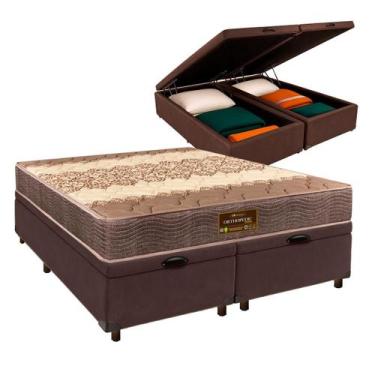 Imagem de Cama Box Bau Blindado Queen + Colchão D26 - Sankonfort