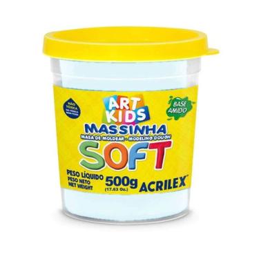 Imagem de Massinha De Modelar Soft Acrilex Pote 500g Branco Neve Ref. 418