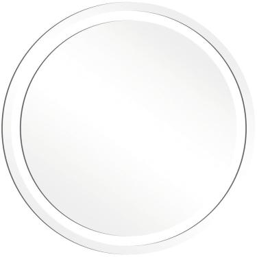 Imagem de Espelho Multiuso Lapidado Pendurador Jateado Led Branco 50Cm