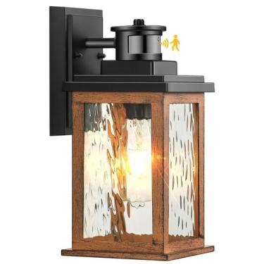 Imagem de Luz de parede externa VIANIS Motion Sensor de movimento Wood Grain Wat