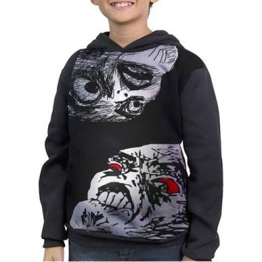 Imagem de Casaco Moletom Infantil Memes Derp Derpina Meme Face - smoke, Preto, 6