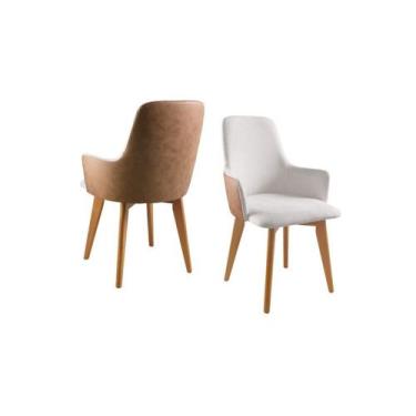 Imagem de Kit 2 Cadeiras com Braço em Madeira Maciça Safira Requinte - Requinte 