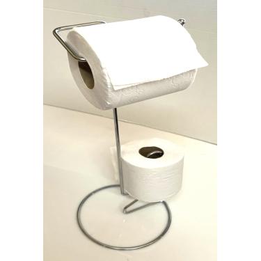 Imagem de Porta Papel Higienico de Chão Suporte para 2 Rolos Cromado