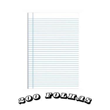 Imagem de Folha de Almaço Pautada  200 Folhas com Linhas Perfeitas