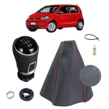 Imagem de Manopla De Substituição E Forro Coifa Couro Console Câmbio Manual Up! 