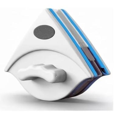 Imagem de Limpa Vidros Magnético Dupla Face, Rodo Mágico com Super Ímã para Janelas, Limpador Magnético Profissional em Branco e Azul