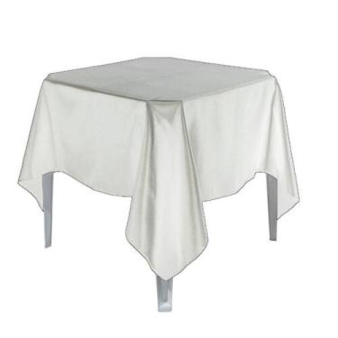 Imagem de Toalha De Mesa Quadrada Cetim Branca 1,50X1,50 Festa Buffet - Lm Deton