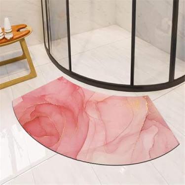 Imagem de Tapete De Banho De Terra Diatomácea Curva, Tapete De Piso Super Absorvente Em Leque, Tapetes De Banheiro De Secagem Rápida, Tapetes De Chuveiro, Banheira Antiderrapante Para Chuv, C, 40X75