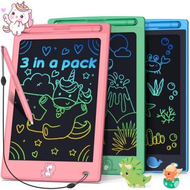 Imagem de Tablet de escrita LCD FLUESTON Toddler 8,8 polegadas, pacote com 3 uni