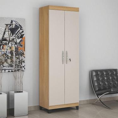 Imagem de Armário Multiuso 2 Portas Com Chave Asteca Valdemóveis Cinamomo-off White