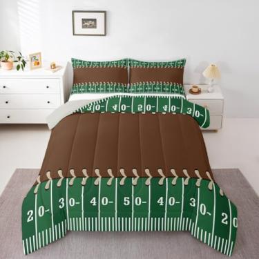 Imagem de Feelyou Conjunto de edredom de futebol infantil, tamanho solteiro, esportivo, rúgbi, para decoração de quarto de crianças, meninos, meninas, microfibra, ultramacia e respirável