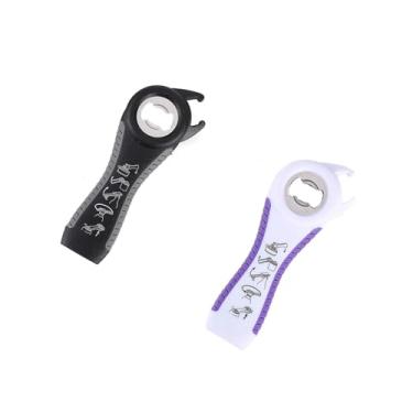 Imagem de PLAYTHROUGH Abridor de garrafas multifuncional pacote com 2, abridor de frascos 5 em 1, abre facilmente a tampa giratória, tampa de garrafa, tampa de conserva e aba de lata (preto, cinza, branco e