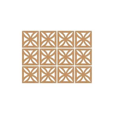 Imagem de Kit Placas Divisórias De Ambientes Cobogó 29x29 Mdf Sala Quarto Cozinha Decoração Casa Moderna (Kit 12 Placas Cobogó)