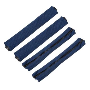 Imagem de 4 capas de braço de cadeira de escritório, capas de apoio de braço para cadeira de escritório, extensíveis, protetores de braço para cadeira de computador, para cadeira de jogos de escritório, azul
