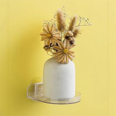 Imagem de Suporte de monitoramento transparente para posicionamento do roteador da câmera, suporte sem perfuração, montagem na parede, fácil de instalar, suporte para monitor de bebê, adequado para organizações