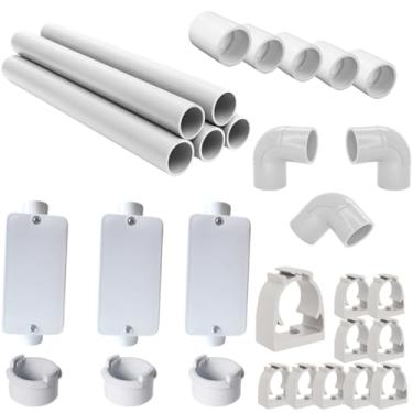 Imagem de Conjunto 3 Caixa Passagem 1/2pol C Instalação 1m Completa (Branco)