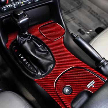 Imagem de UOADA Acessórios interiores do carro, câmbio de marchas inferior W/O, conjunto de controle de tração, acabamento de capa compatível com Chevrolet Corvette C5 1998-2004 Acessórios de console central