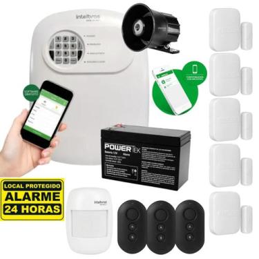 Imagem de Kit Alarme Intelbras Monitorado App Celular 6 Sensor Sem Fio