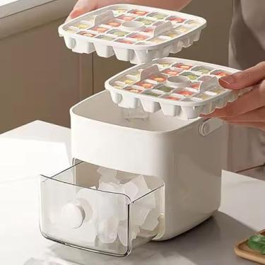 Imagem de Bandeja de gelo doméstica com tampa para bebidas, vinho e café