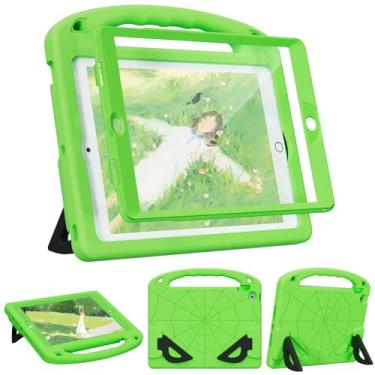 Imagem de LKOOZO Capa infantil para iPad 9ª/8ª/7ª geração (iPad 10,2 polegadas 2021/2020/2019), capa à prova de choque com protetor de tela (verde)