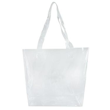 Imagem de TotePrint Bolsa de praia impermeável transparente 12,5 x 30 x 11 cm à prova de areia com alças, PVC resistente para piscina e viagens, B090-d2106-10-1012, Large