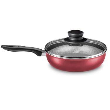 Imagem de MTA - Frigideira Antiaderente com Tampa de Vidro n° 24 de 2,5 Litros, Cor Cereja, Linha Supra.