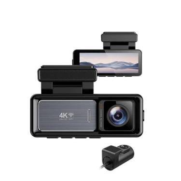 Imagem de Miluqike Câmara de Tabuleiro, Câmara Frontal 4K e Traseira 1080P de Canal Duplo com WiFi Integrado, GPS, Sensor Starvis, HDR, Visão Noturna, Modo Estacionamento, Sensor G, Campo de Visão de 170° WDR